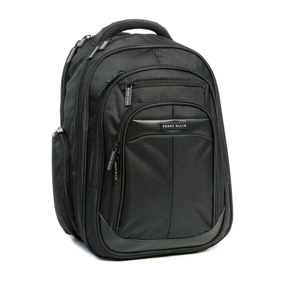 Perry Ellis Unisex M146 Black Business Laptop Backpack
